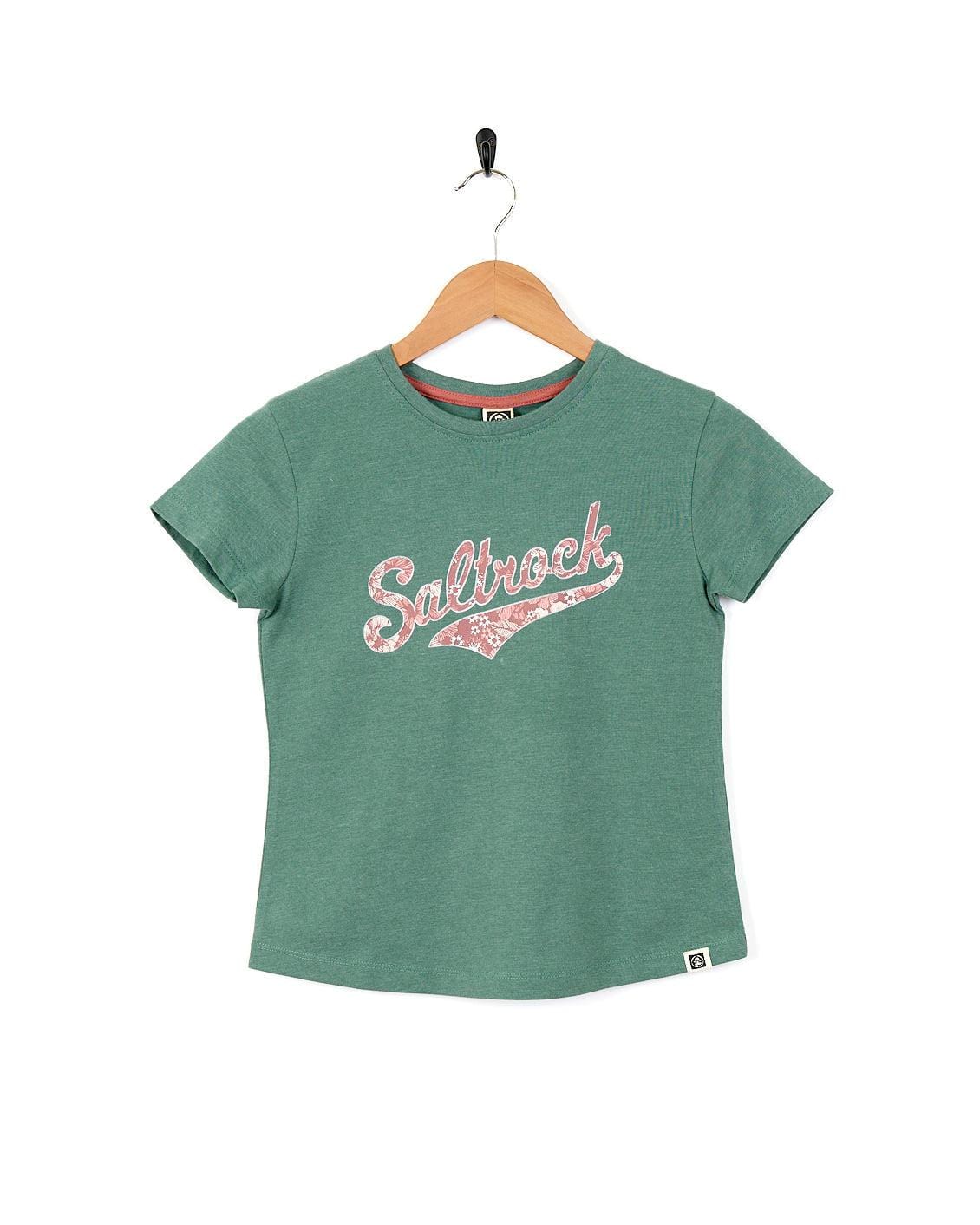 Flora Script -  Kids Short Sleeve T-Shirt - Green
