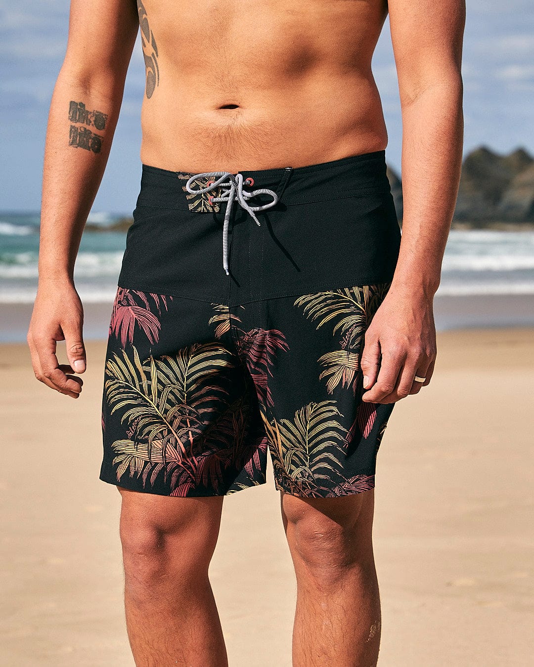 Eden - Mens All Over Print Boardshort - Black