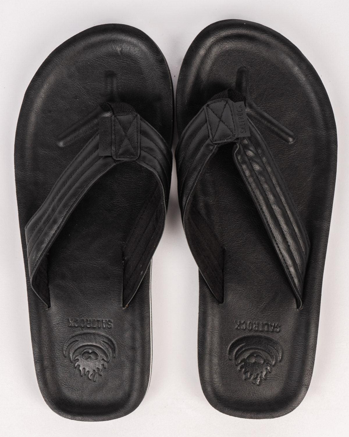 Utah Leather Flip Flops, Black / EU43