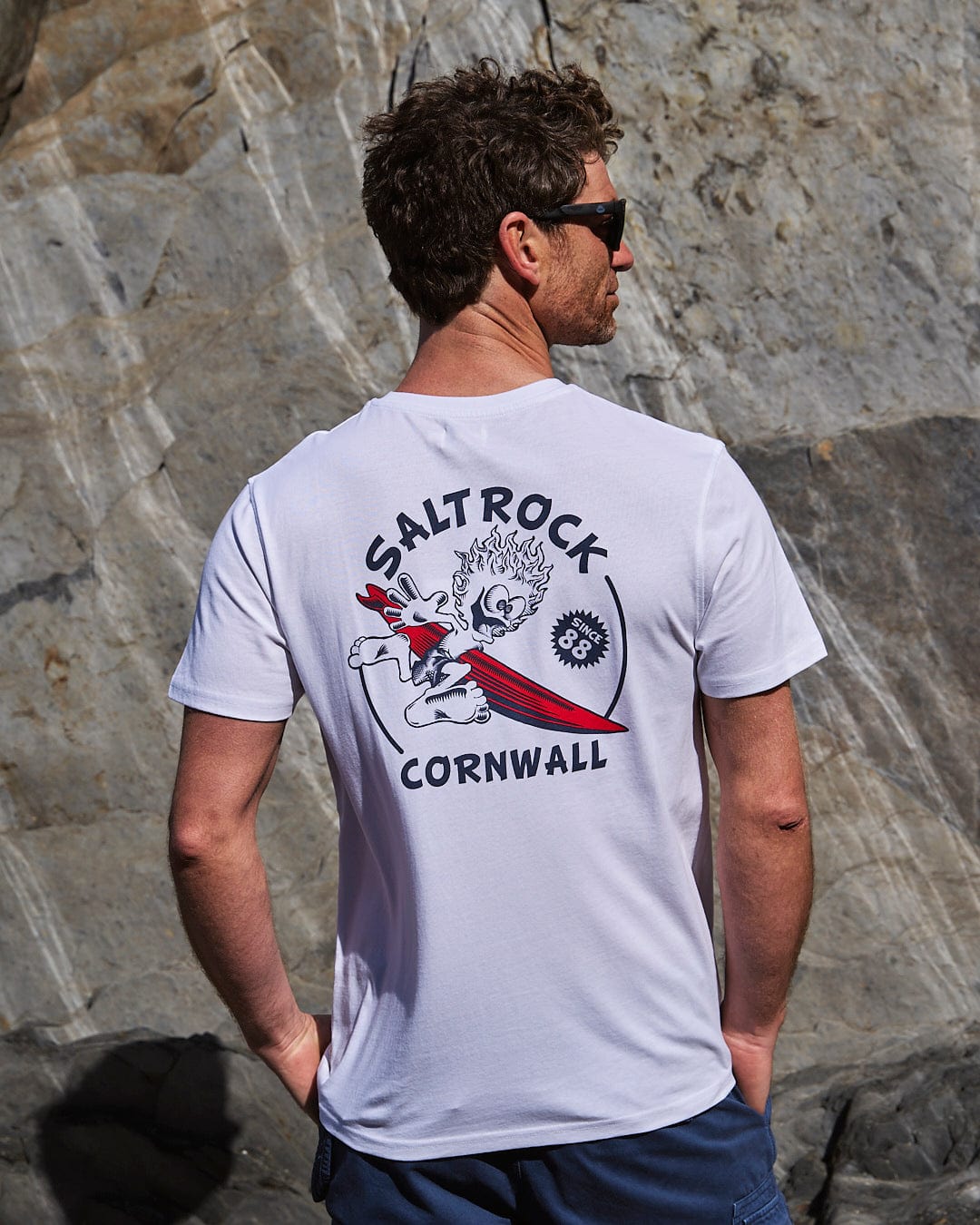 Wave Rider Cornwall - Mens Short Sleeve - White