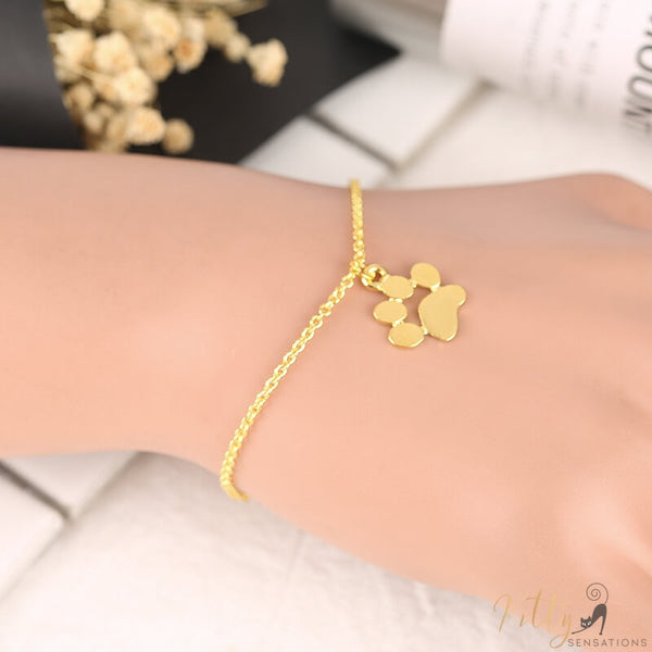 golden cat paw bracelet