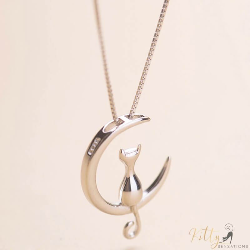 Details about   Stunning Cat And Moon Pendant in Sterling Silver