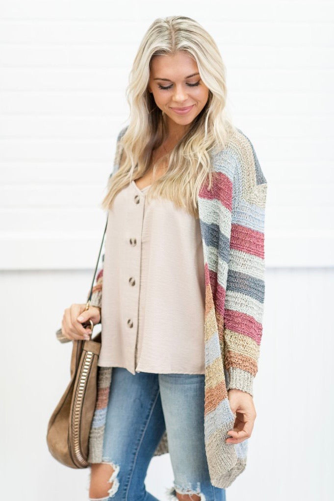 Striped Knit Cardigan