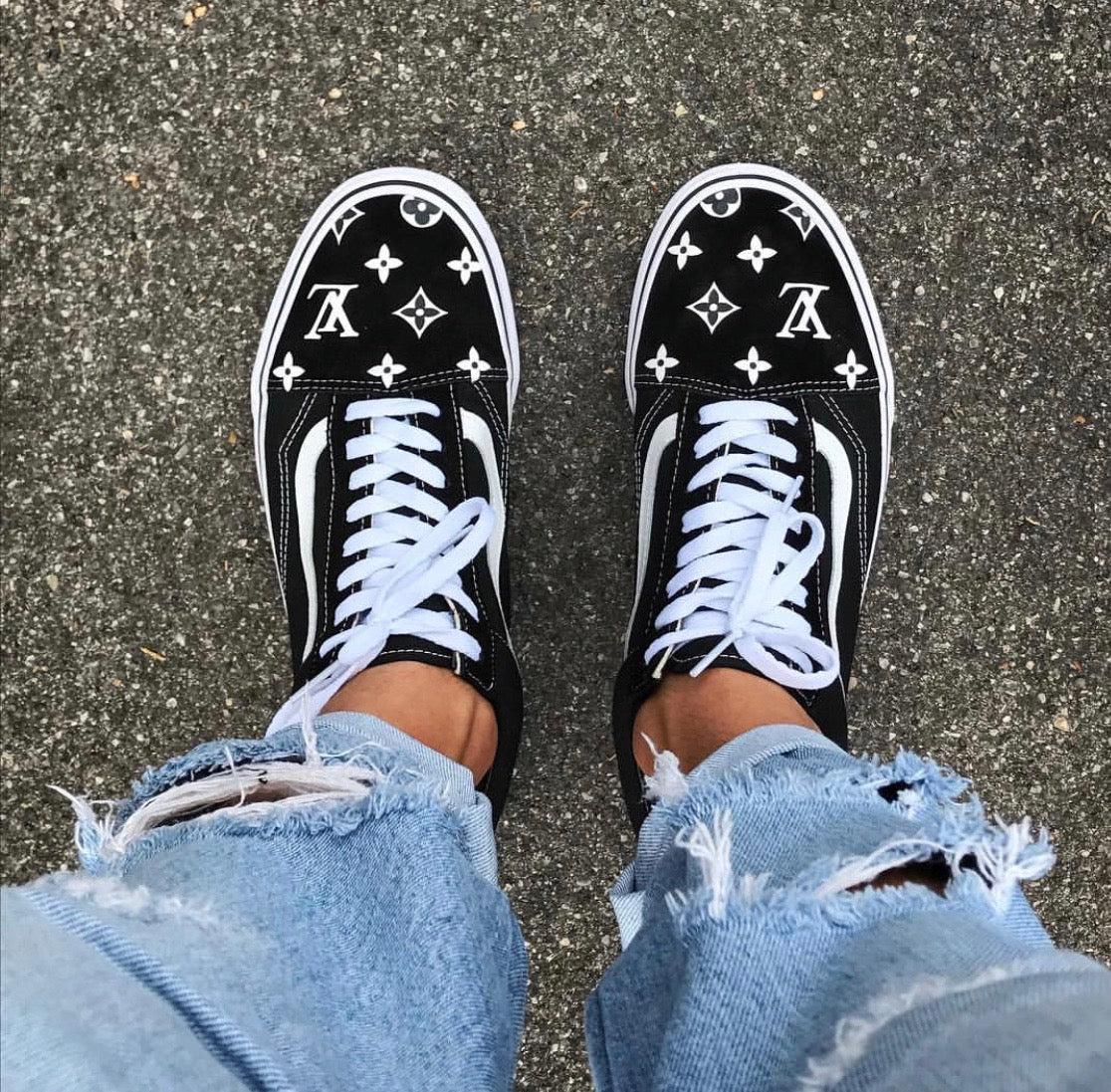 black vans custom