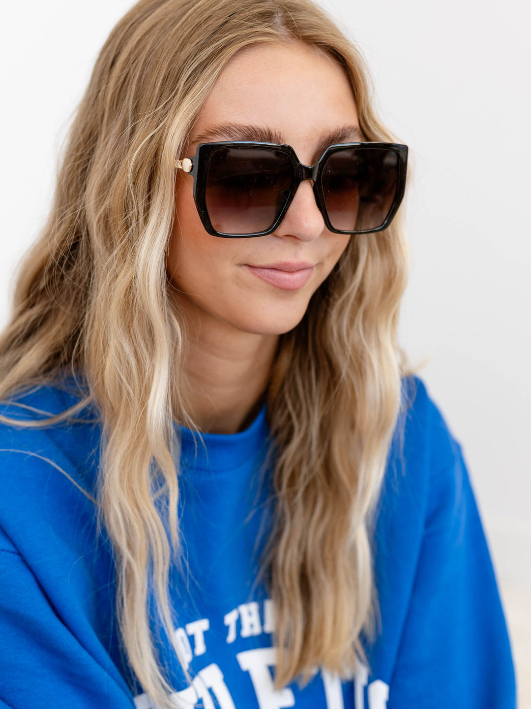 Blue Gem Riley Chain Temple Sunglasses - Tort BrownSunglasses