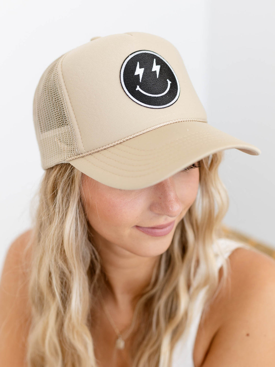 Lightning Happy Face Trucker HatHats