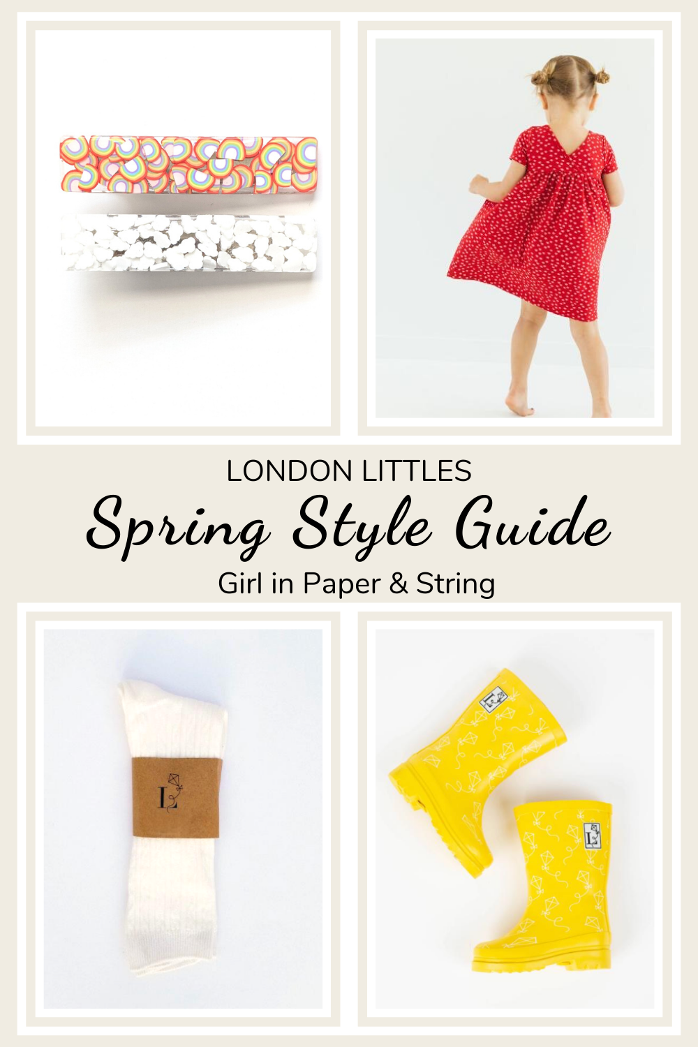 Spring Style Outfit Guide Girl red dress with yellow rain boots