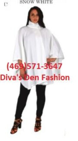 1) Fleece Cape Poncho Diva's Den Fashion
