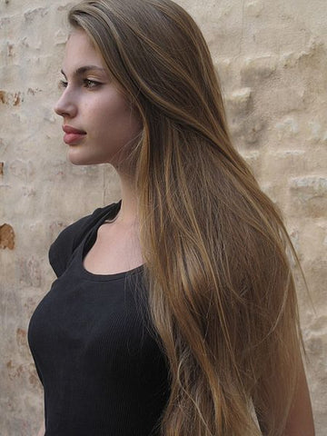 beautiful woman with long healthy hair