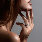 Entwined Outward Engagement Ring - 18ct White Gold & 0.35ct Diamond