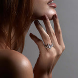 Entwined Outward Engagement Ring Set - 18ct White Gold & 0.35ct Diamond
