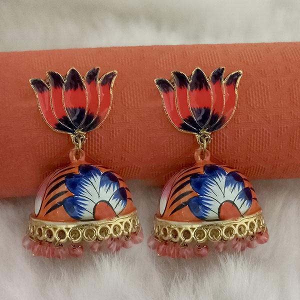 Vintage Design Antique Jhumka Earrings Studded With Champ Synthetic Stones With Gold Polish Gold Earrings Designs Shop Earrings Online Earrings