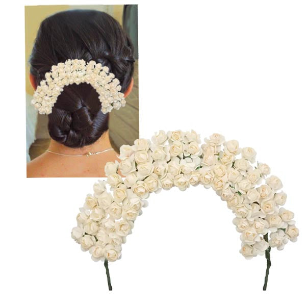 Shop Apurva Pearl White Floral Design Hair Brooch – 
