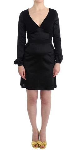 Black Longsleeved Wiggle Pencil Dress by GF Ferre - Discount Outlet - Womens Dresses - Little Black Dress - Wiggle Pencil Dress - Black Designer Dress
