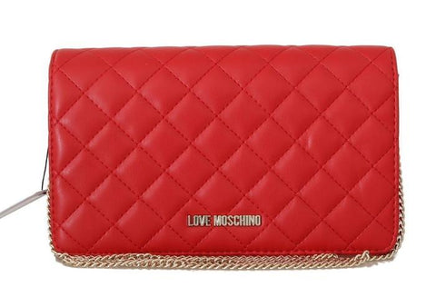 Moschino Red Quilted Designer Evening Handbag Shoulder Bag