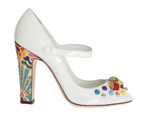 Mary Janes Pumps Shoes - Dolce & Gabbana White Pumps - Designer Pumps