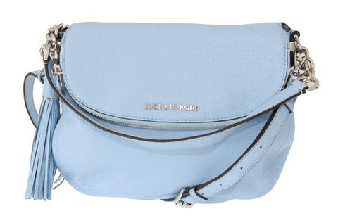 Michael Kors Blue BEDFORD Pebbled Leather Shoulder Bag Handbag at Luxewow.com