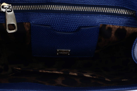 Blue Leather Handbag Designer Handbag Dolce and Gabbana Luxewow Designer Handbag Outlet