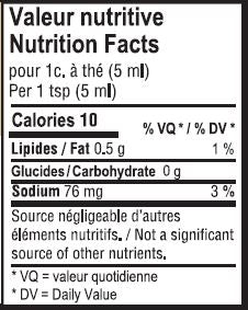 Valeur nutritive moutarde ancienne - Old-fashionned mustard nutrition facts