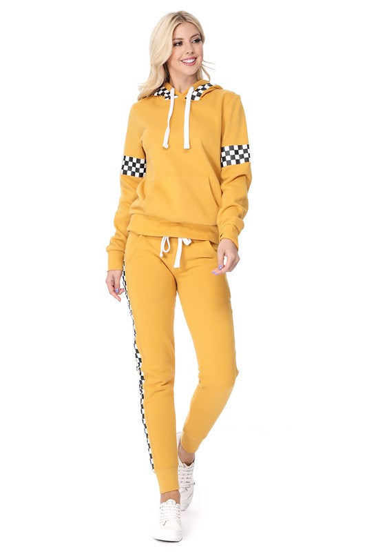 yellow checkered joggers