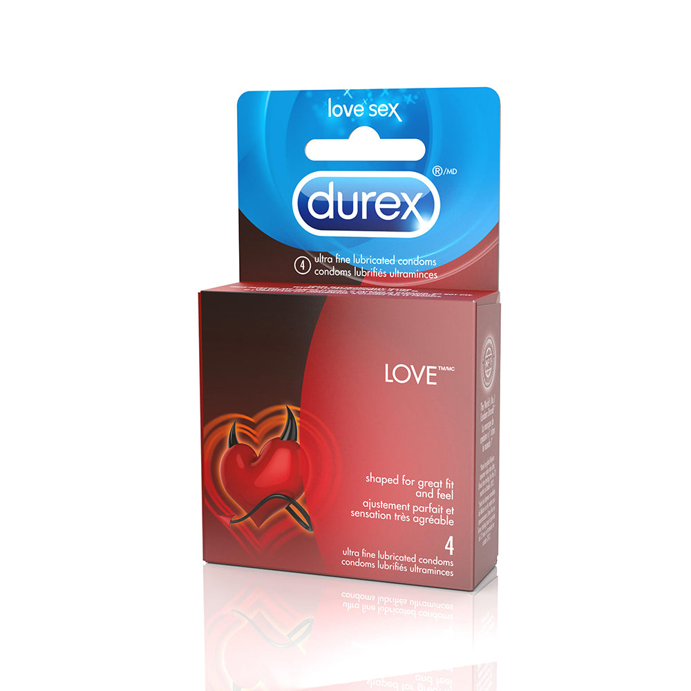 Love Lubricated Condoms In 4 Pack Durex Condoms Ca