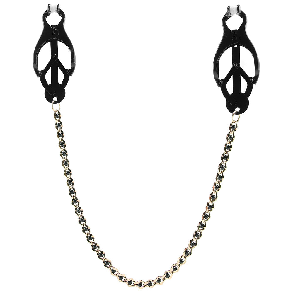 Butterfly Nipple Clamps With Beaded Chain Spartacus