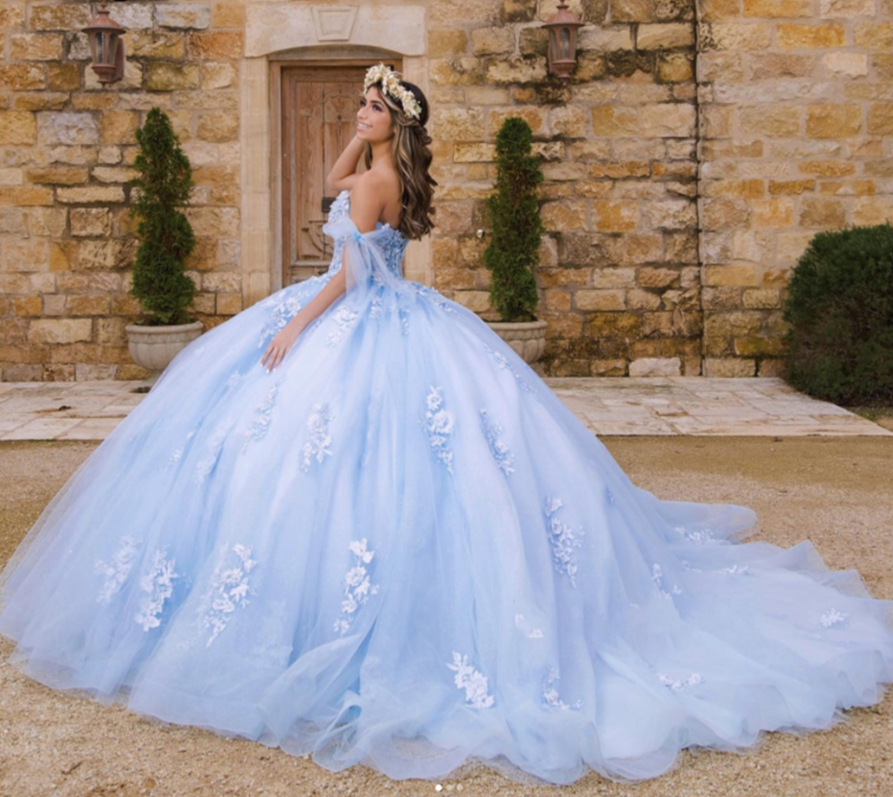 quinceanera dresses baby blue and white