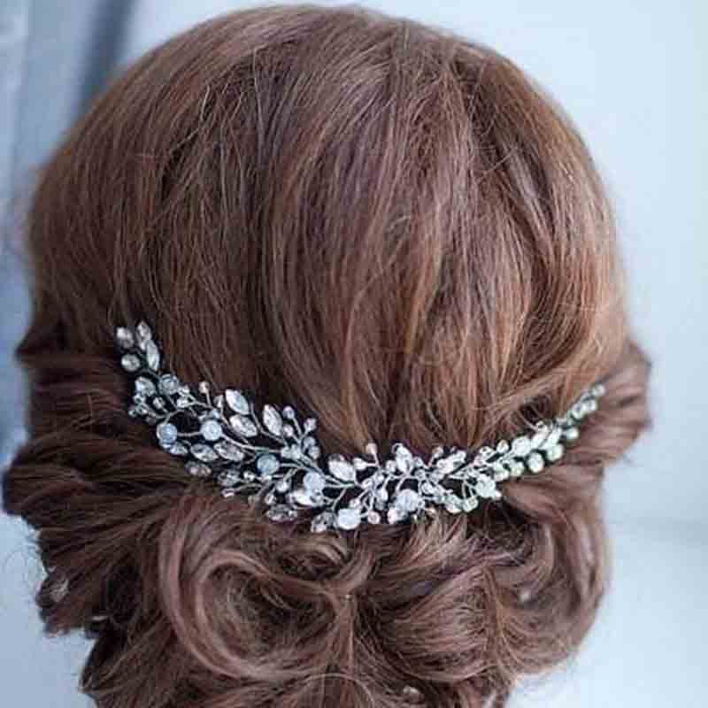 silver wedding hair accessories