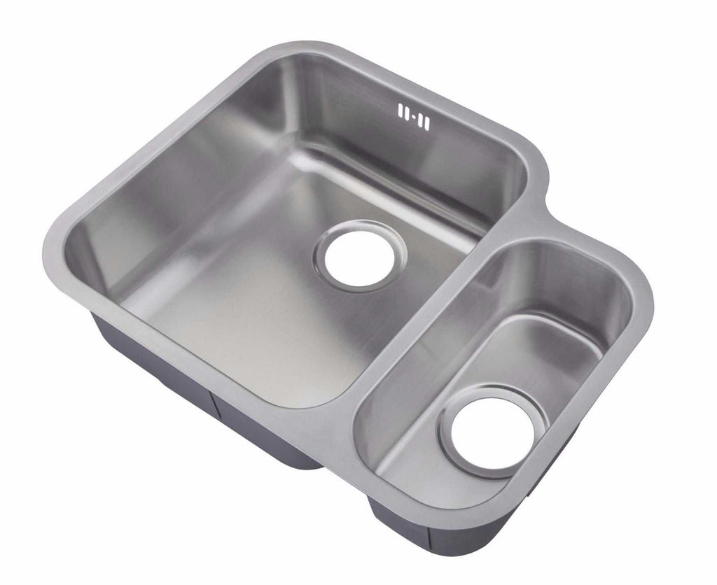 600 X 480mm Satin Undermount 1 5 Bowl Stainless Steel Kitchen Sink D12