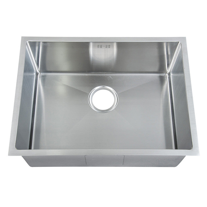 590 X 440mm Undermount Deep Single Bowl Handmade Stainless Steel Kitchen Sink With Easy Clean Corners Ds016