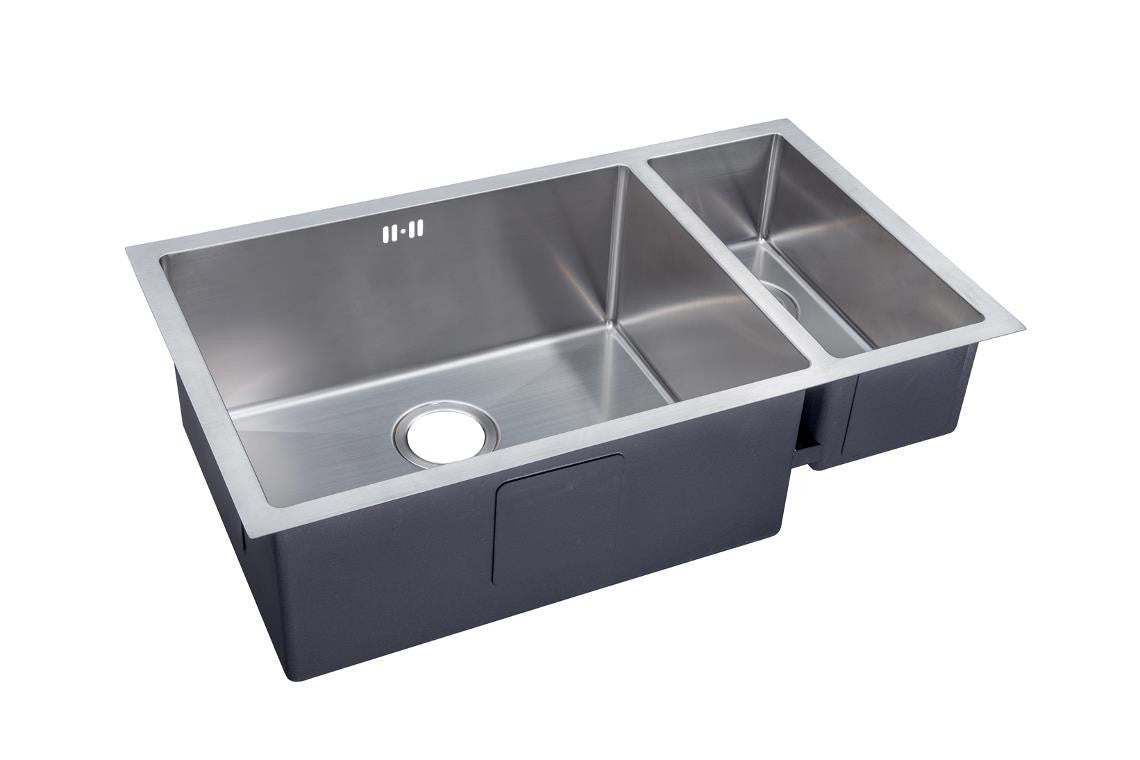 793 x 461mm 1.5 Bowl Handmade Undermount Sink With Easy Clean Corners DS033R