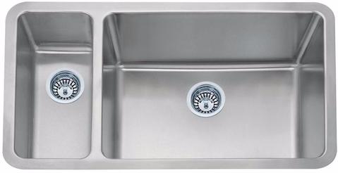 793 x 461mm Brushed Undermount 1.5 Bowl Stainless Steel Kitchen Sink D02R 