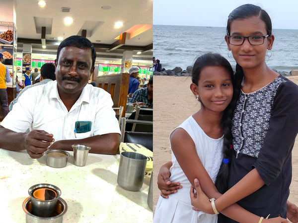 Ravi og døtrene hans i Pondicherry