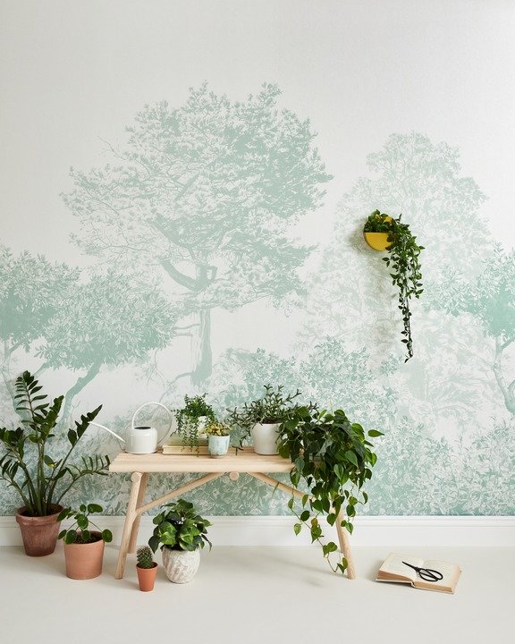 Sian Zeng Hua Trees Wallpaper in Dusty Green