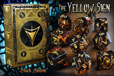 The Yellow Sign in Black Amber
