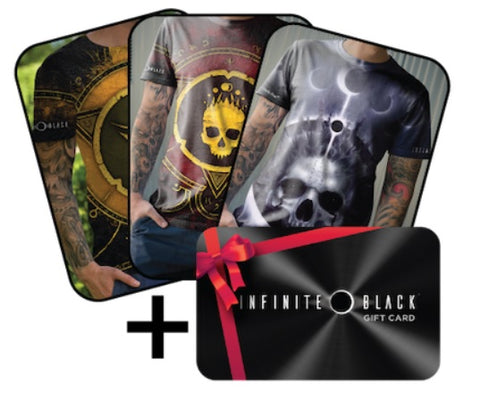 pick three infinite black shirts plus a gift card