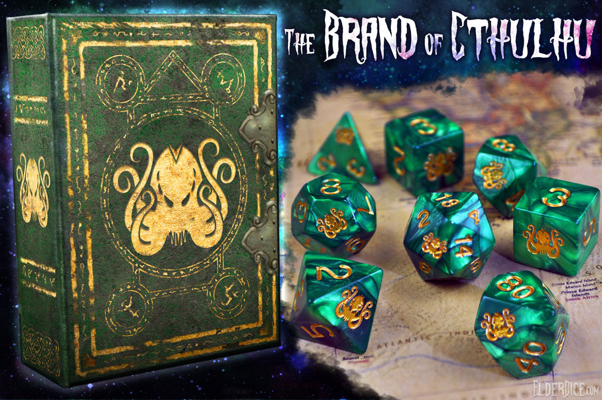 Elder Dice Red Brand of Cthulhu Polyhedral Set 