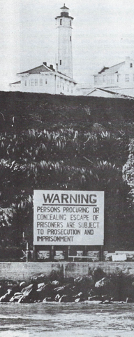 Warning sign outside the prison of Alcatraz