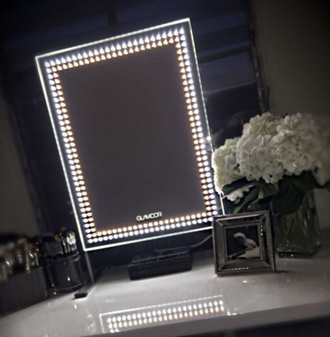 GLAMCOR Brilliant mirror is medium-sized and powered by cool LED lights
