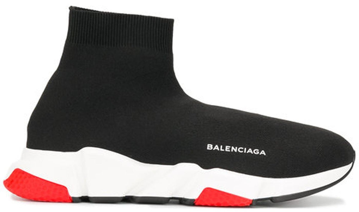 red and white balenciaga speed trainer