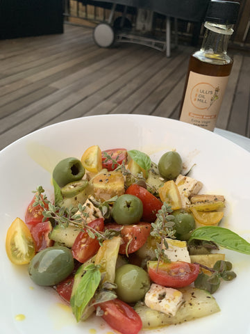 greek summer salad with rapeseed oil