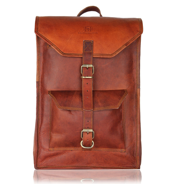 leather native retro rucksack