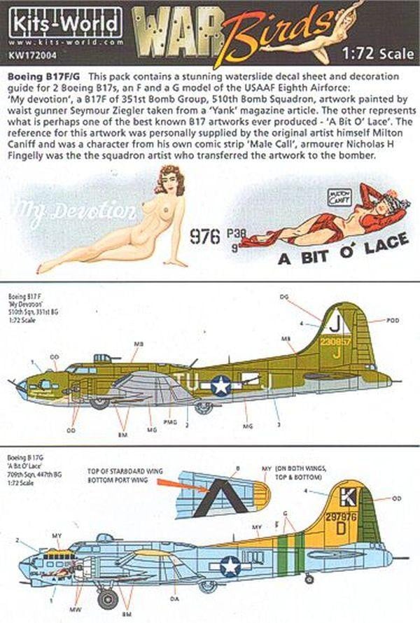 Foxbot Decals 1/72 BOEING B-17 FLYING FORTRESS STENCILS SET 