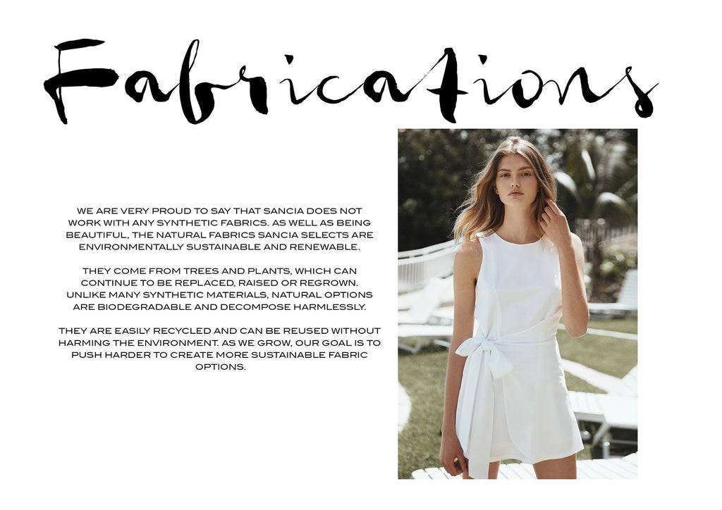 Sancia the label from Australia - Sustainability Mission
