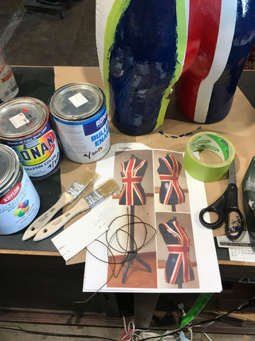 Supplies used for the Union Jack Mannequin