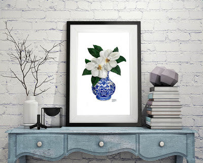 Magnolia print artwork