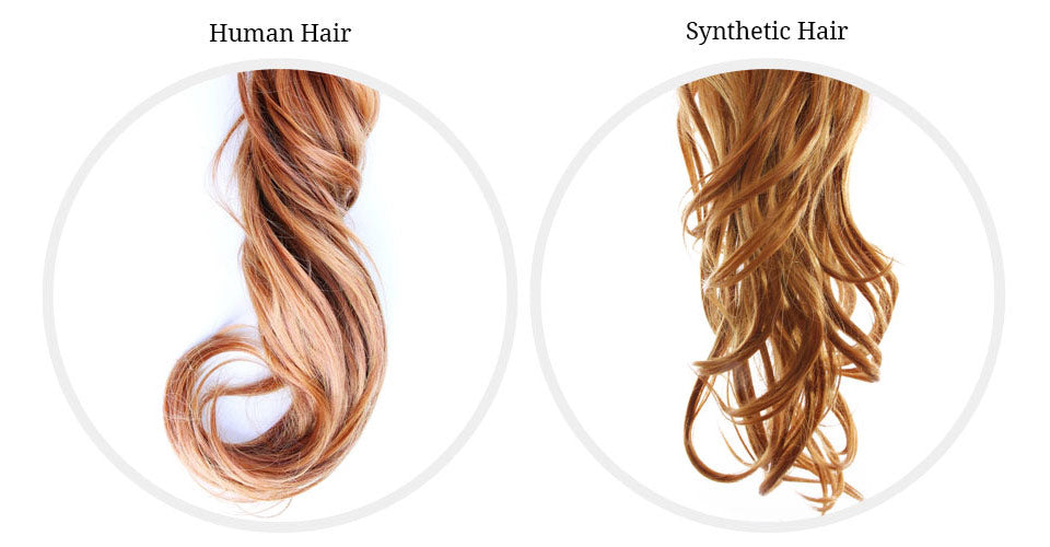 Human hair and synthetic fiber hair