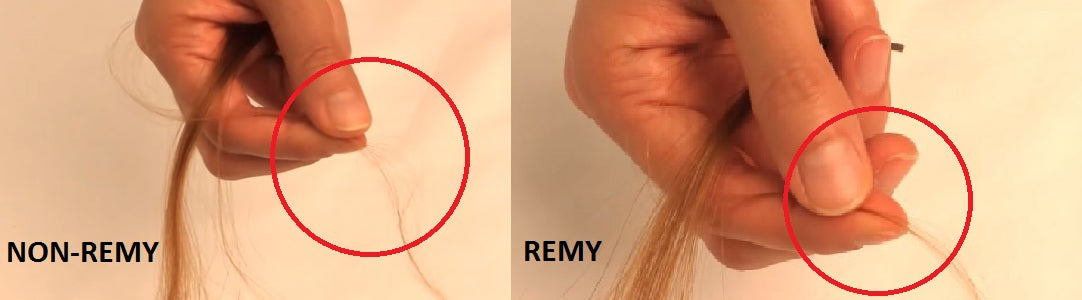 Non-remy hair will be ruffled up right after you rub between your fingers