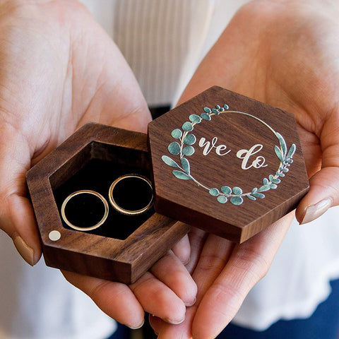 Hexagon Wooden Ring Box