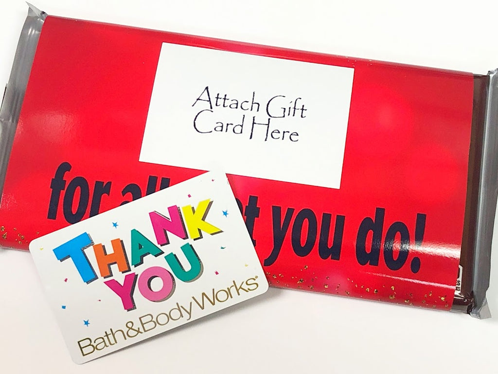 Thank You Gift Card Holder Large Candy Bar Wrapper DIY Party Mom